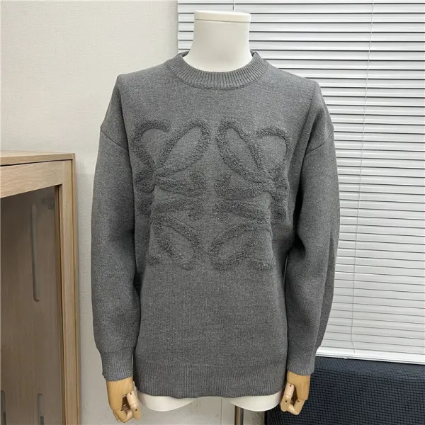 Loewe Anagram Knit Sweater Gray - 1