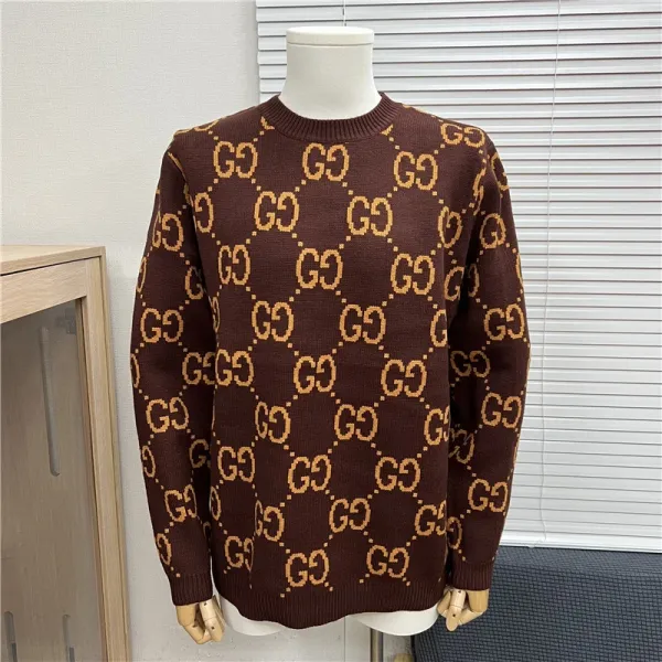 Gucci GG Monogram Knit Sweater Brown - 1