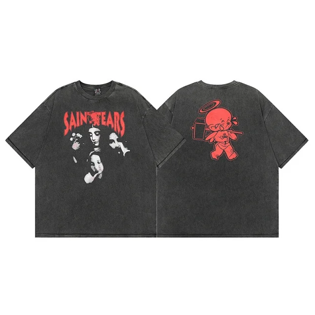 Unbranded T-Shirts Oversized Saint Tears Graphic product detail image 1