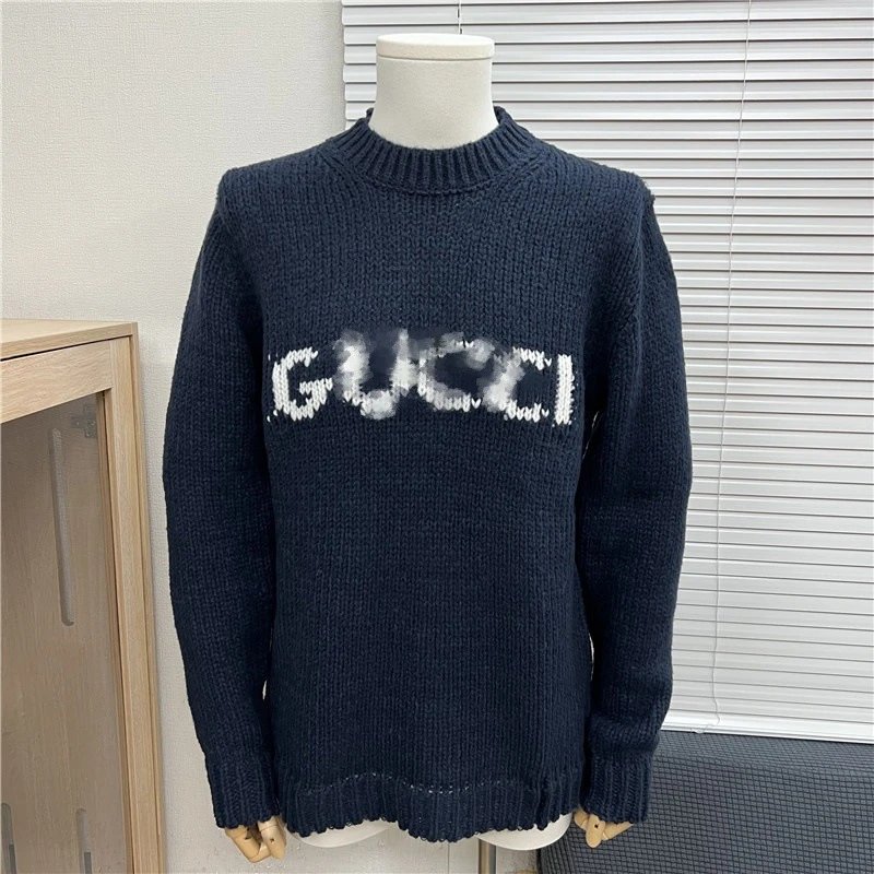 Gucci GG Logo Knit Sweater Navy - 1
