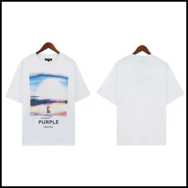 Purple Times Graphic Print White T-Shirt - 1