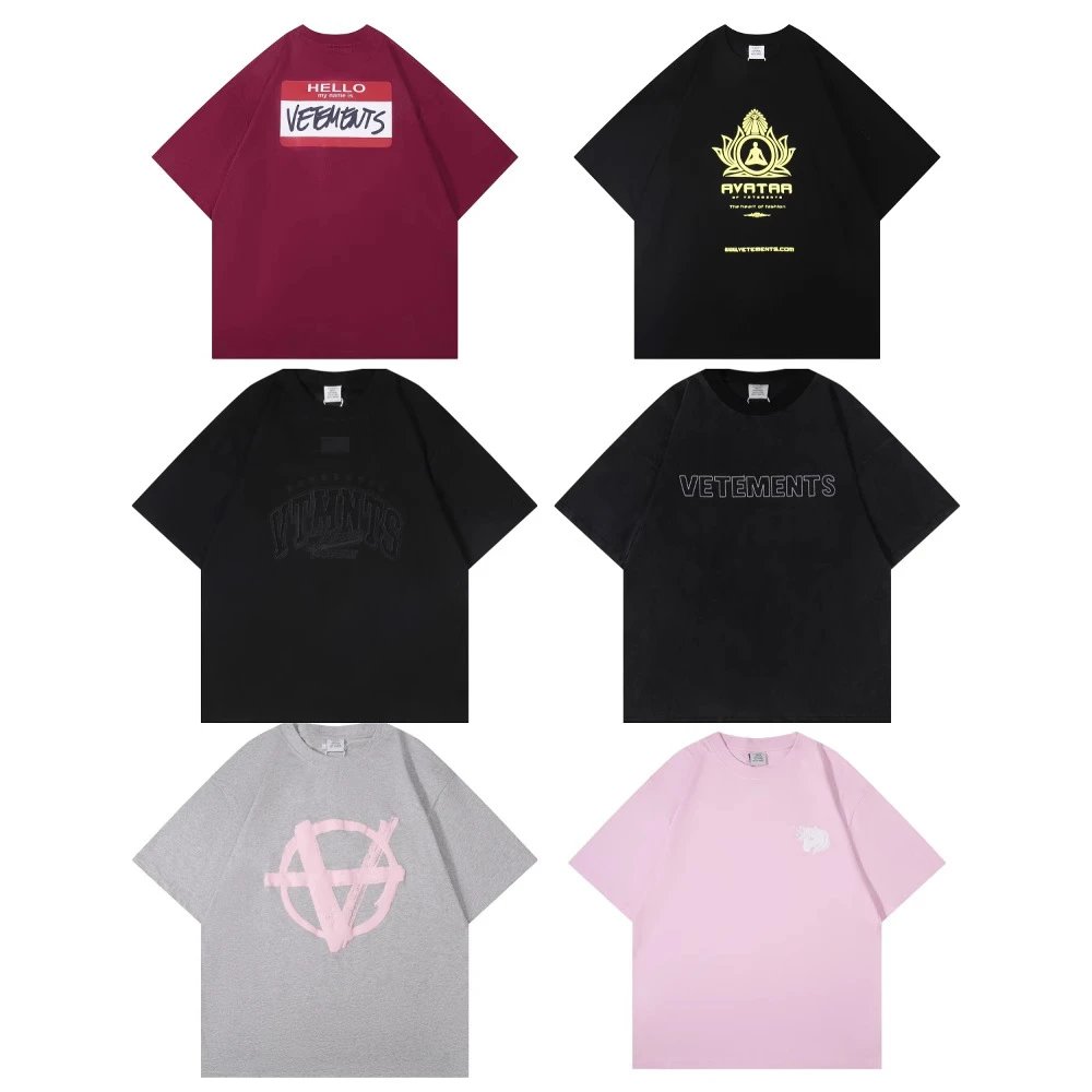 Vetements Black and Red Graphic T-Shirts Set