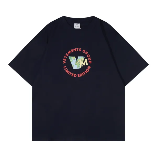 Vetements Group Limited Edition World Map Logo T-Shirt Navy - 1
