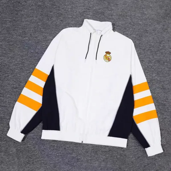 Real Madrid Track Jacket White Navy Orange Windbreaker Outerwear.windbreaker - 1