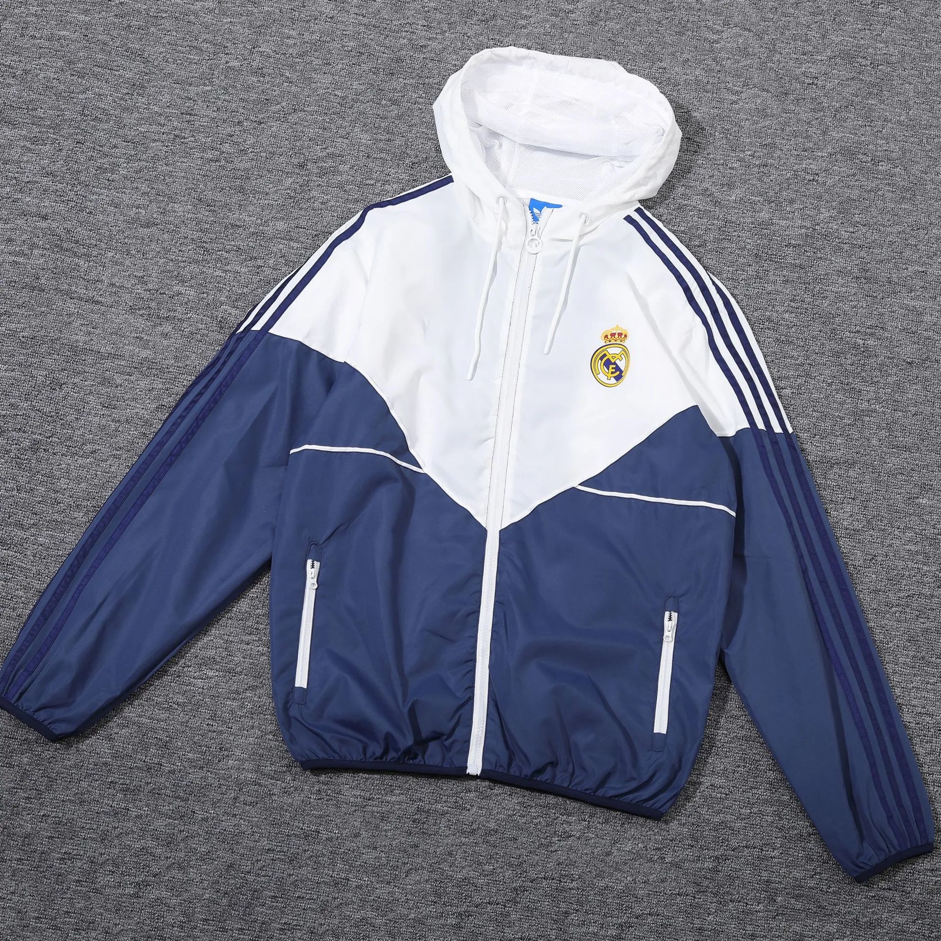 Real Madrid Jackets Hooded full-zip football windbreaker — Real Madrid006
