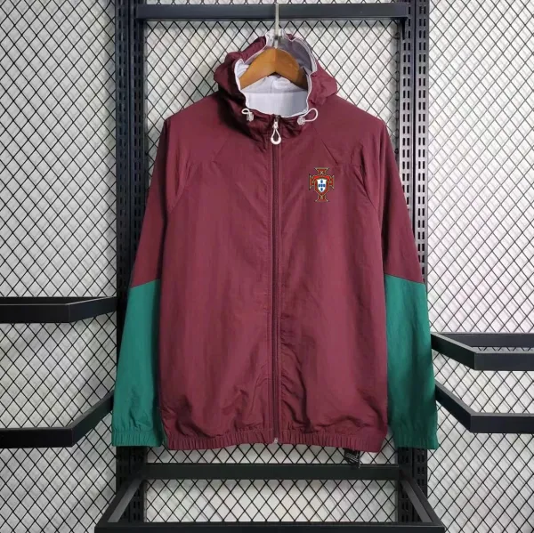 Portugal National Team Windbreaker Burgundy Green Jacket Outerwear.windbreaker - 1