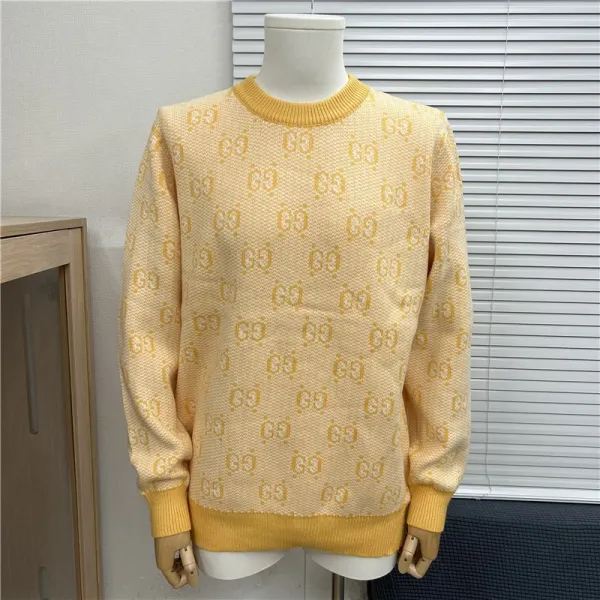 Gucci GG Monogram Knit Sweater Yellow - 1