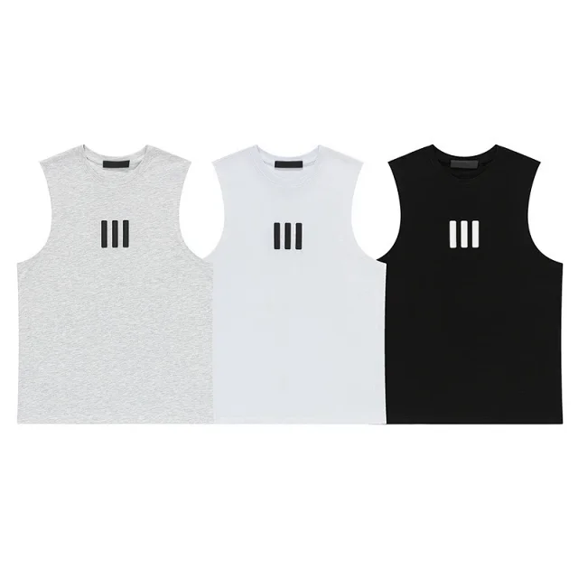 Unbranded Vests Sleeveless crewneck vest with three-bar chest graphic product detail image 1