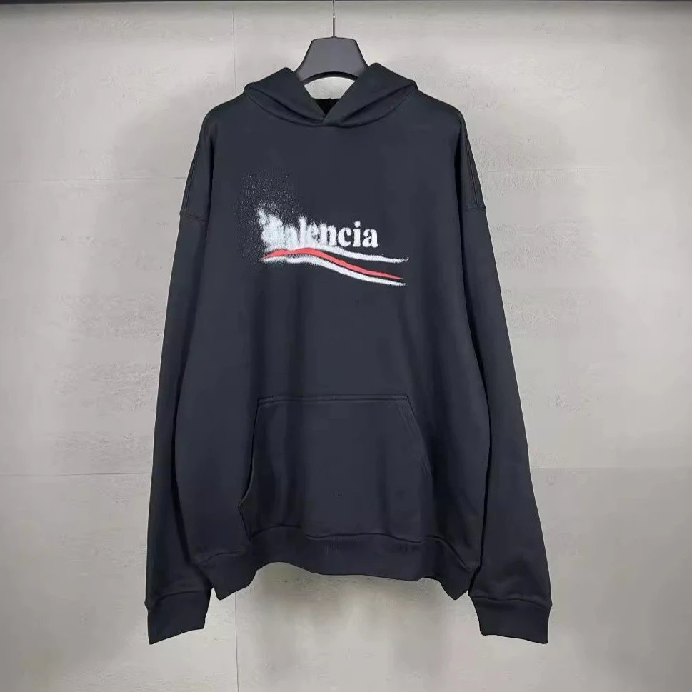 Balenciaga Logo Hoodie Black