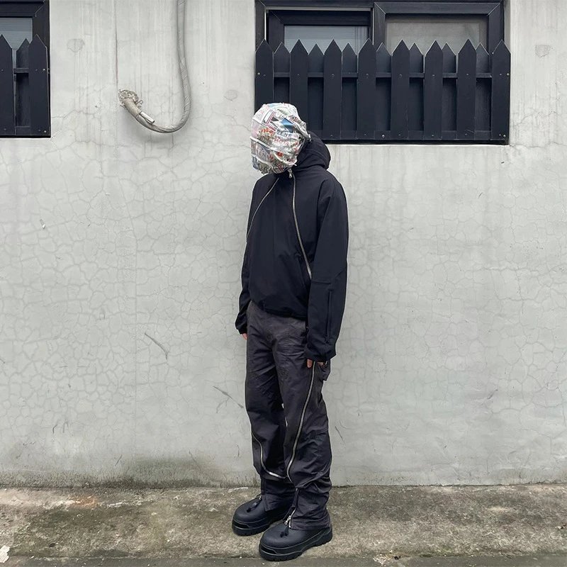 Nylon Flare Zipper Pants