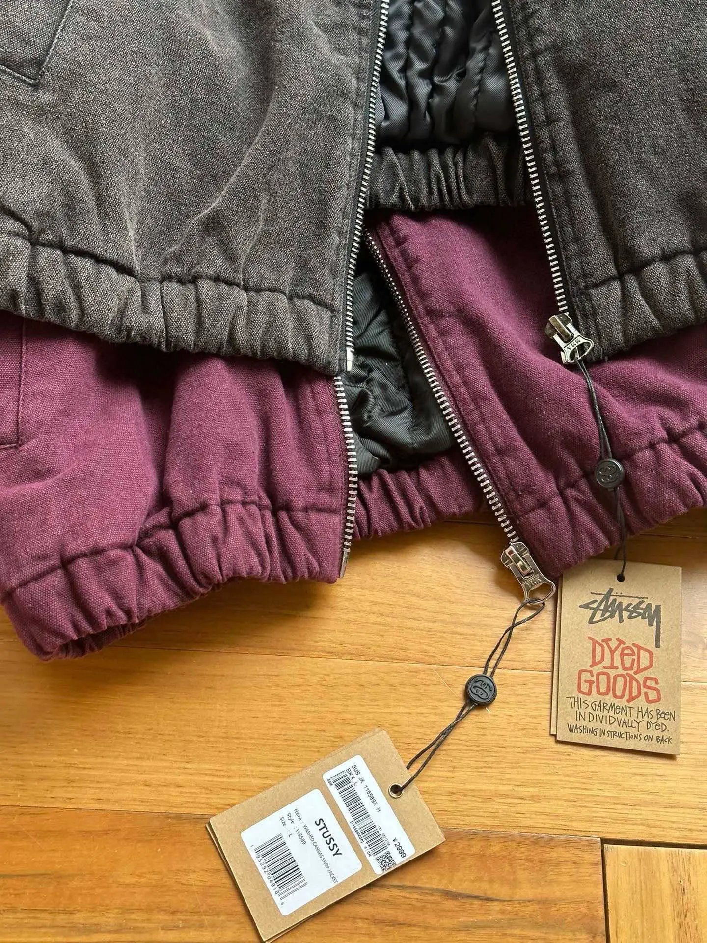 Stussy Reversible Hooded Jacket Charcoal / Plum Outerwear - 14