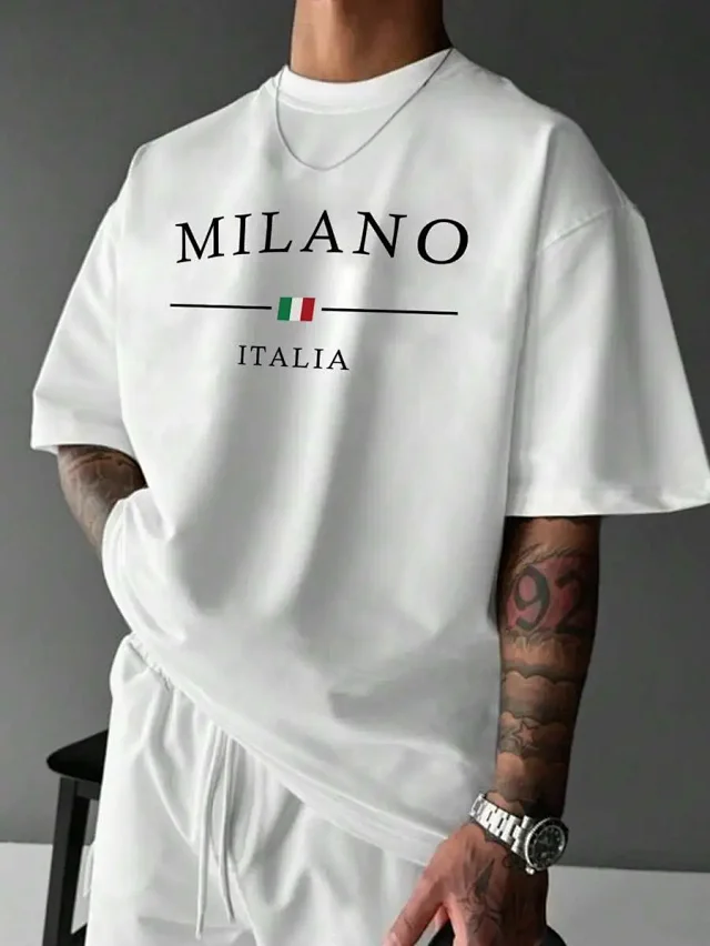 Unbranded T-Shirts Milano Italia Graphic Print Crewneck product detail image 3