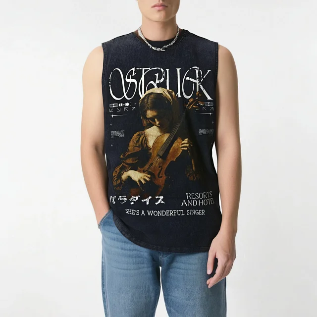 Unbranded T-Shirts Sleeveless graphic T-shirt product detail image 1