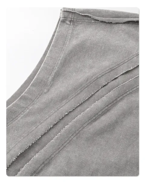 Design Acid Wash Gray Vest-Top - 9