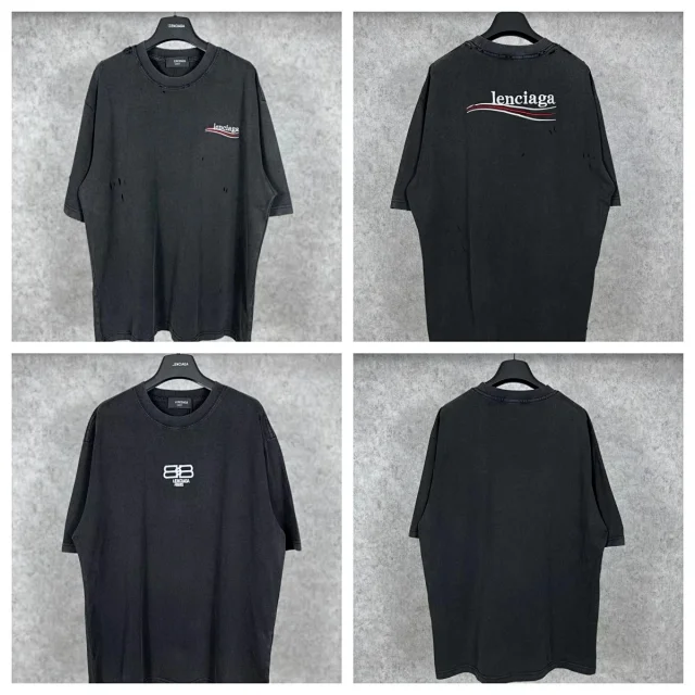 Balenciaga T-Shirts Distressed Logo product detail image 1