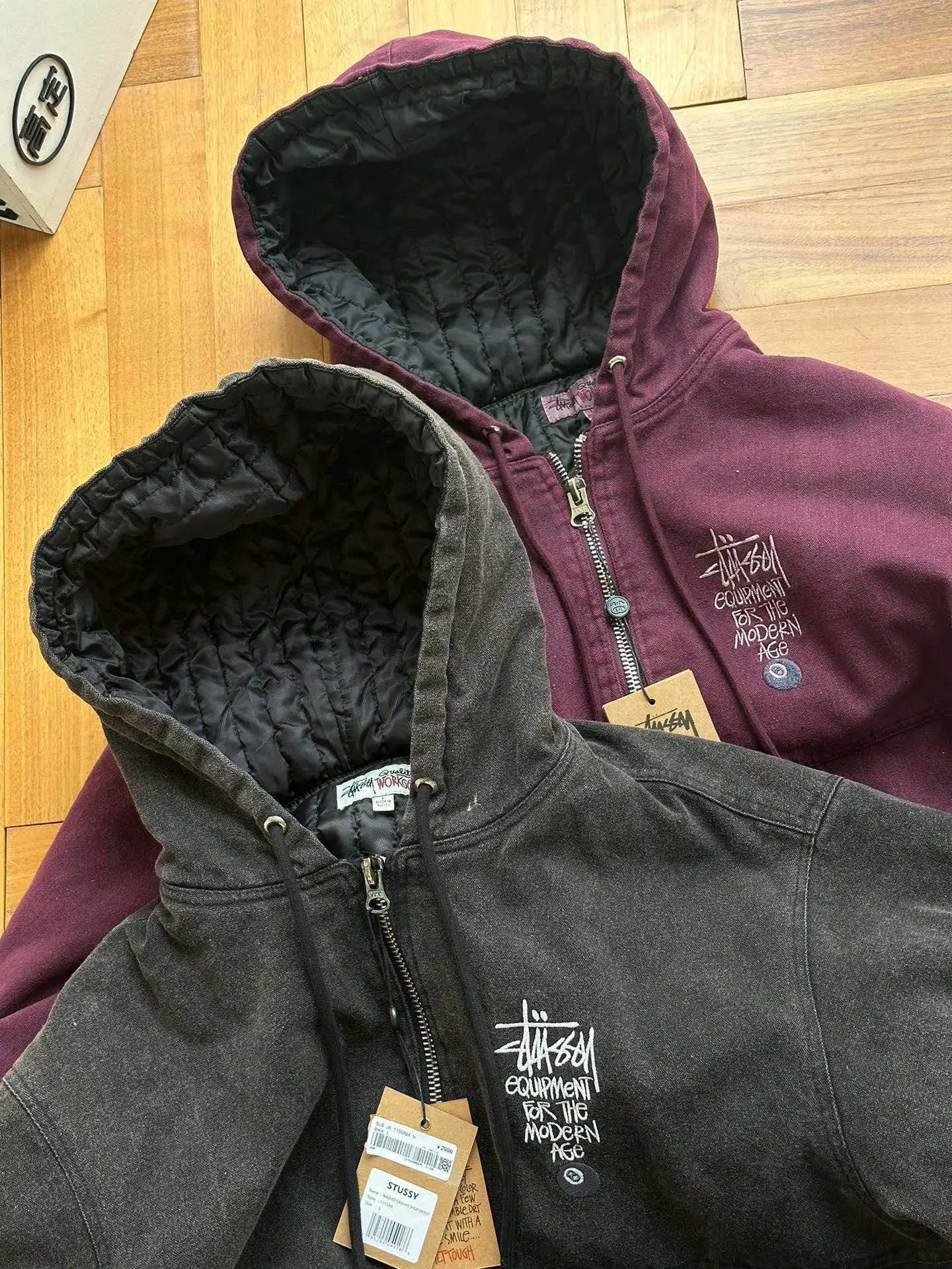 Stussy Reversible Hooded Jacket Charcoal / Plum Outerwear - 11