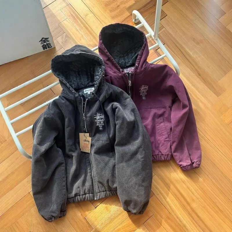Stussy Grey Hooded Jacket