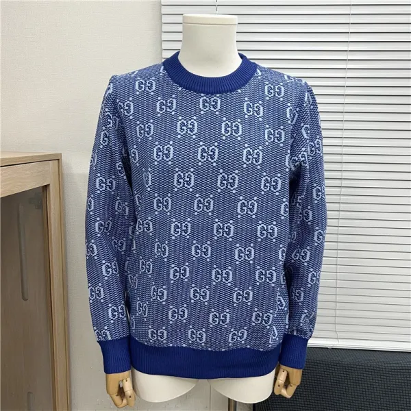 Gucci GG Monogram Knit Sweater Navy Blue - 1