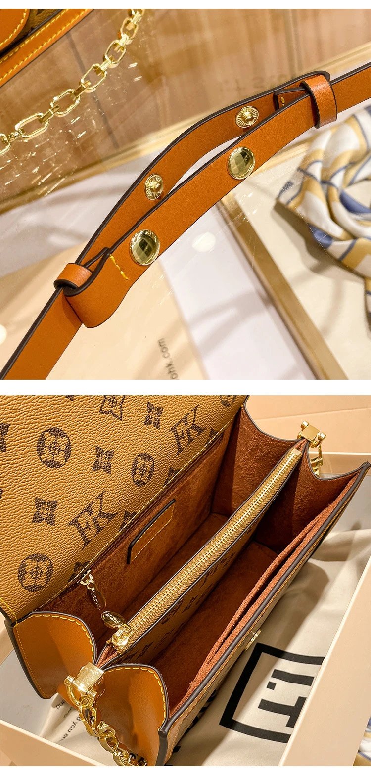 Louis Vuitton Monogram Reverso Bag Tan Leather Crossbody Bag - 12