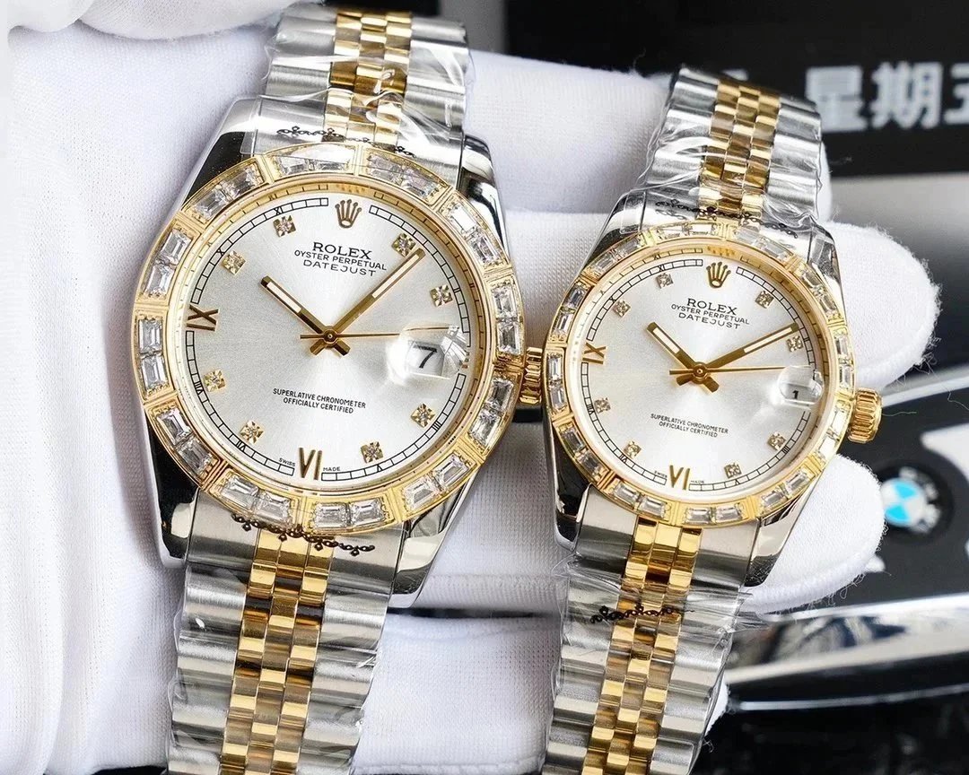 Rolex Watches Day-Date with diamond-set bezel and bracelet image 11