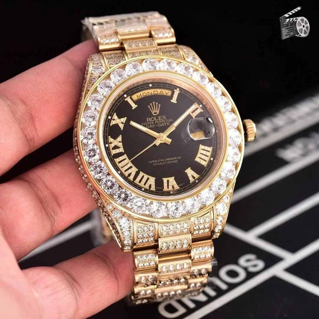 Rolex Watches Day-Date with diamond-set bezel and bracelet — 16