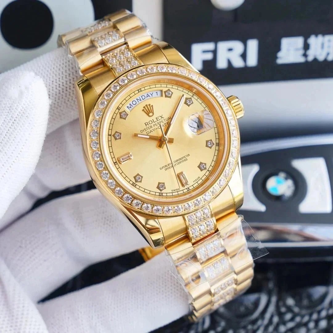 Rolex Watches Day-Date with diamond-set bezel and bracelet — 2