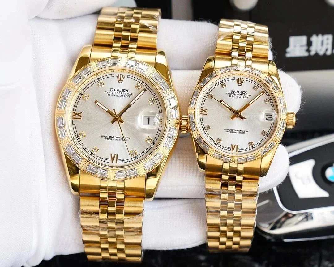 Rolex Watches Day-Date with diamond-set bezel and bracelet image 8