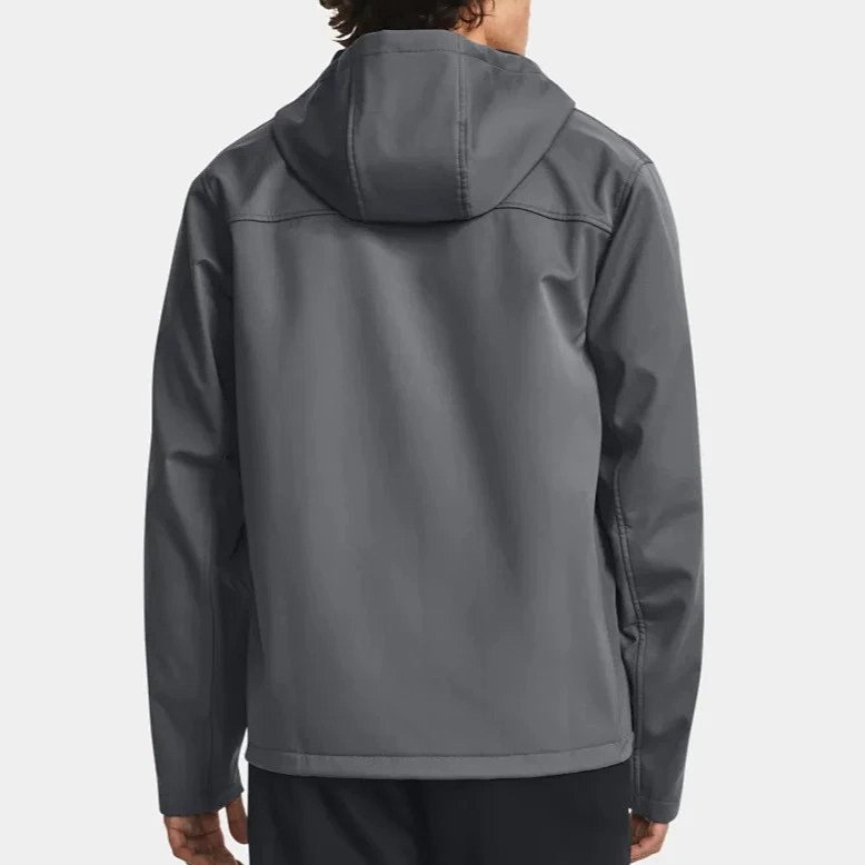 Men's Autumn/Winter Printed Windbreaker Jacket, Stand Collar, Fleece-Lined Outdoor Warm Coat