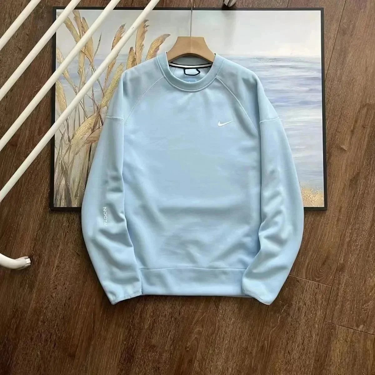 Round Neck Long Sleeve Blue