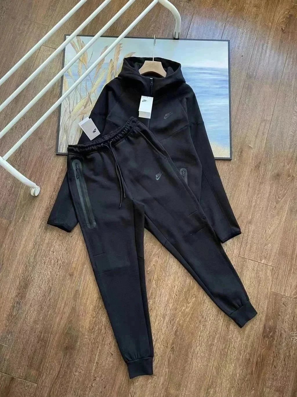Black suit: dress + pants
