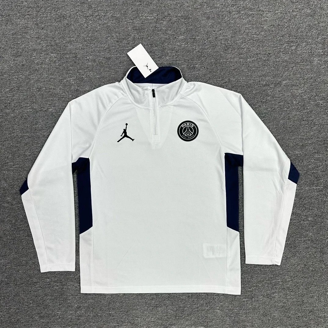 Jordan Paris Saint-Germain Strike Sweatshirt Drill Top Half-Zip White Midnight Navy