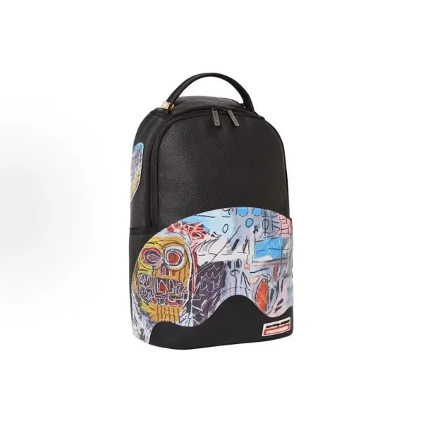 Sprayground x Jean-Michel Basquiat Skull Art Black Casual Backpack - 1