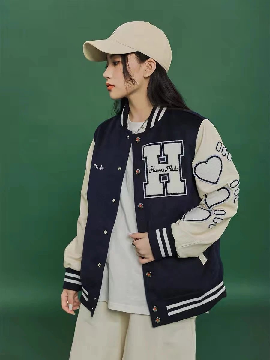 Human Made Tiger Varsity Jacket Green Yellow - 9