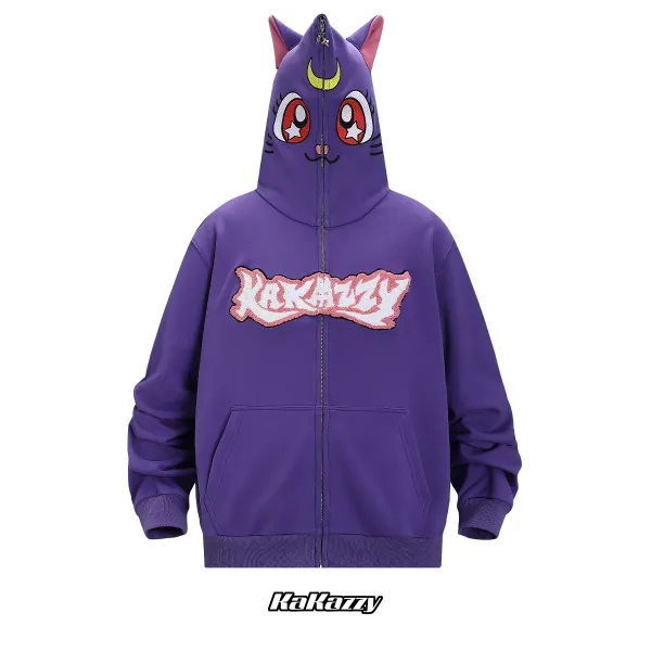 KaKazzy Cat-Ear Hoodie Purple - 1