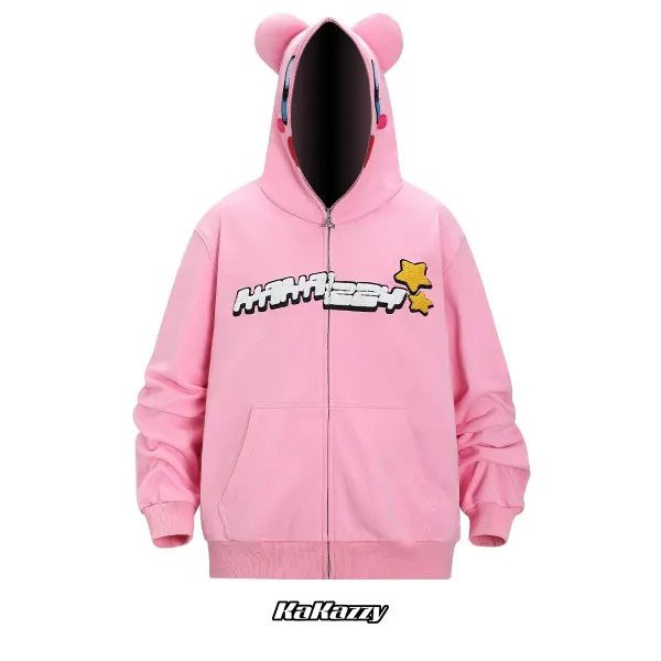 KaKazzy Dog Hoodie Yellow Zip-Up Hoodie - 7