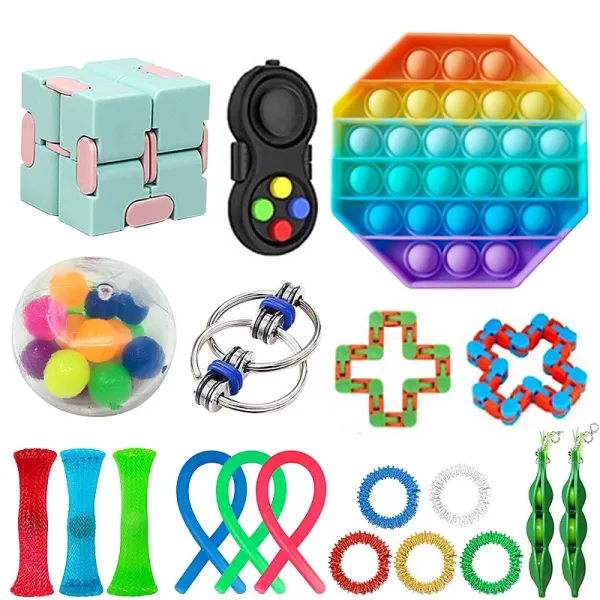 Fidget Toy Advent Calendar Multicolor Stress Relief Toys Set - 9