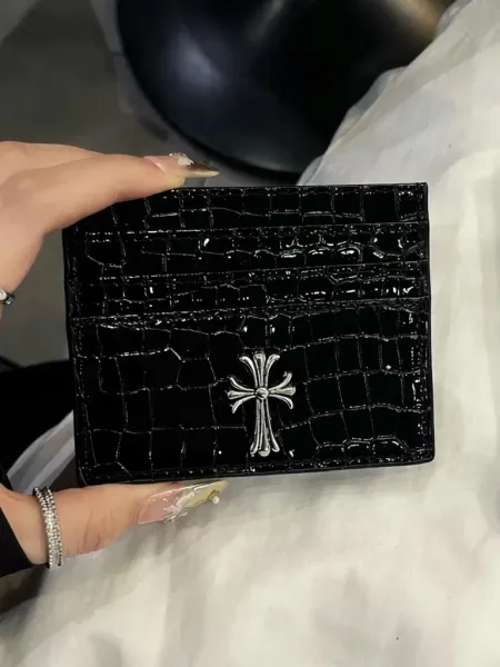 Design Guess Triangle Logo Black Short Wallet - 6