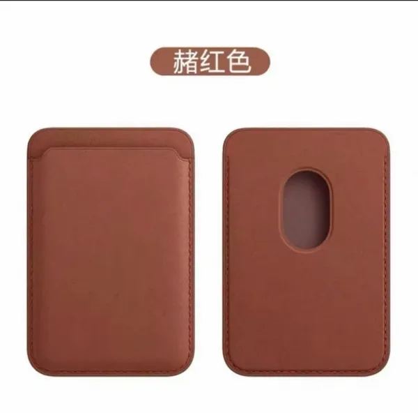 Design Leather Card Holder in Rust Red - 1