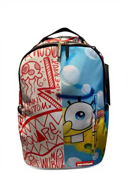 Sprayground x SpongeBob SquarePants Graffiti Split-Design Backpack - 1