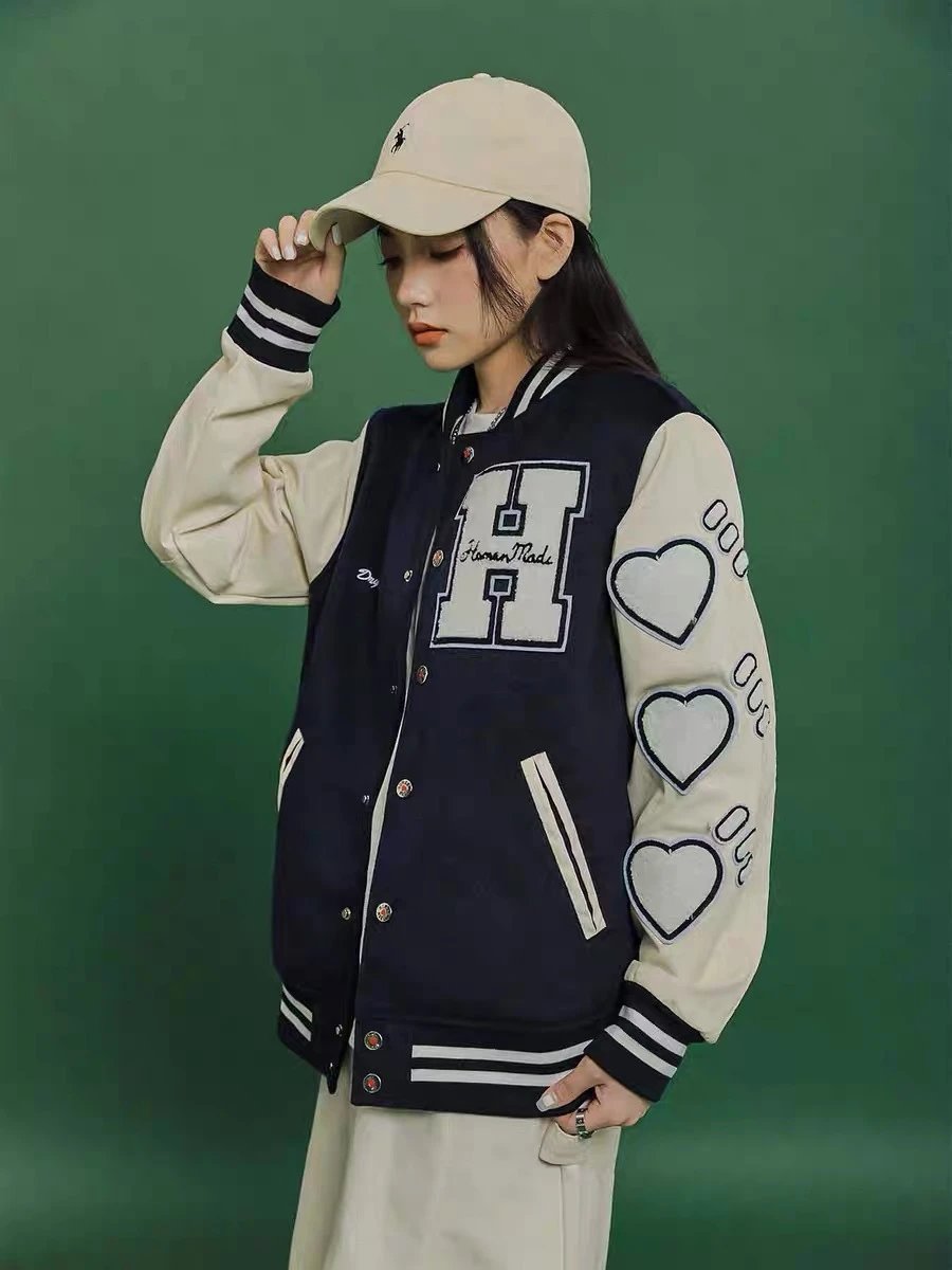 Human Made Tiger Varsity Jacket Green Yellow - 10