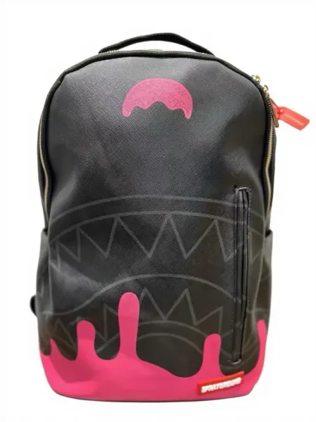 Sprayground Shark Mouth Pink Black Casual Backpack - 1