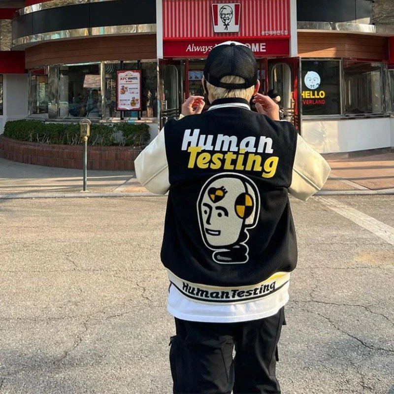 Human Made Tiger Varsity Jacket Green Yellow - 5