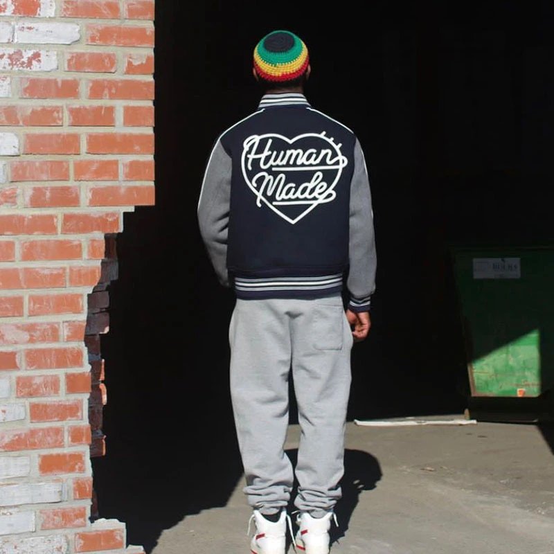 Human Made Tiger Varsity Jacket Green Yellow - 6