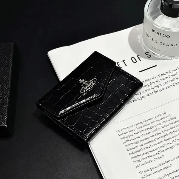 Design Guess Triangle Logo Black Short Wallet - 10