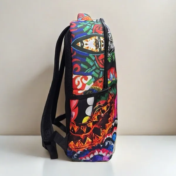 Sprayground Shark Central Pink Beige Backpack - 4