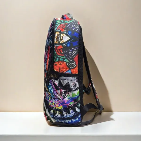 Sprayground Shark Central Pink Beige Backpack - 6