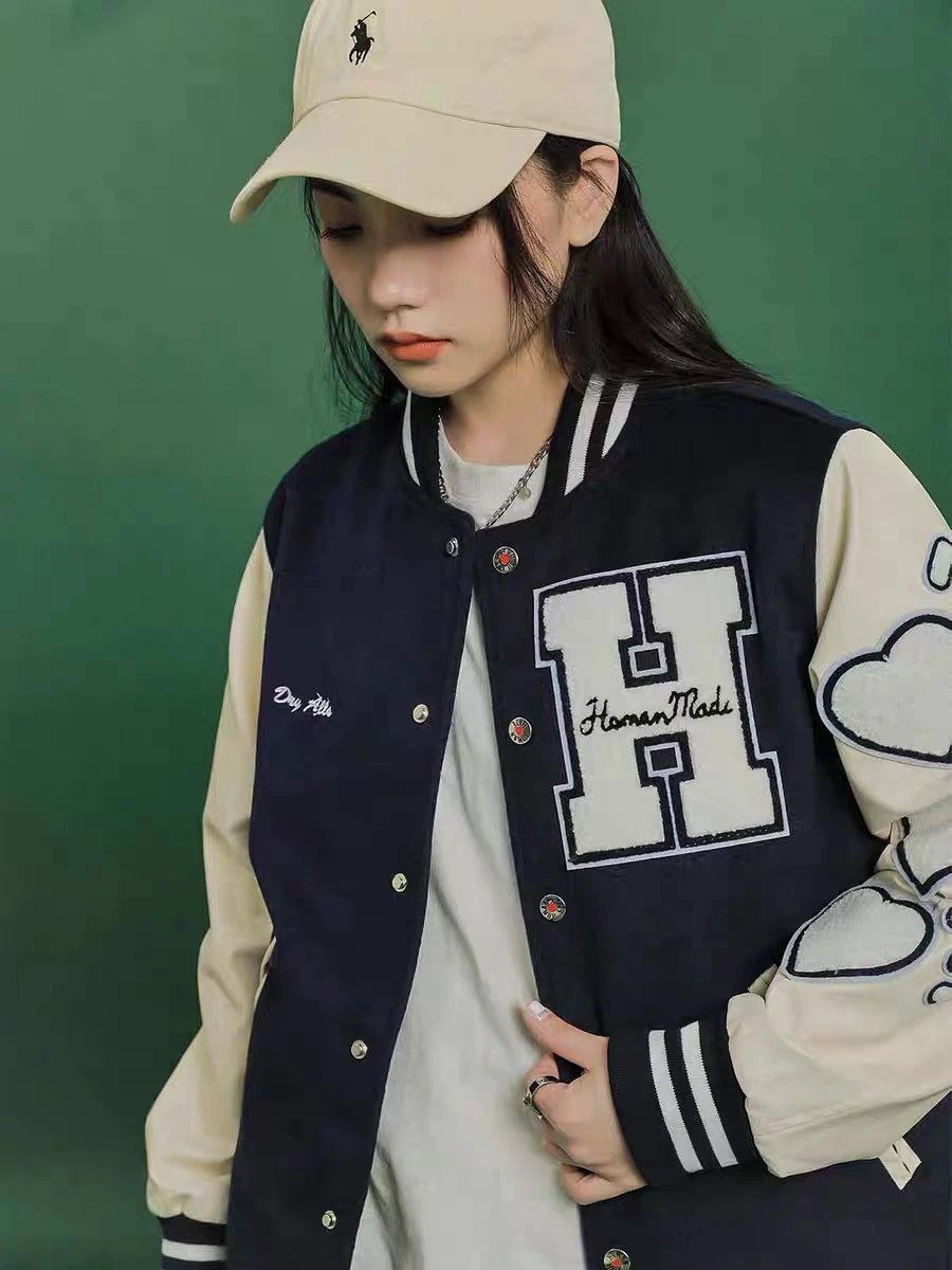 Human Made Tiger Varsity Jacket Green Yellow - 8