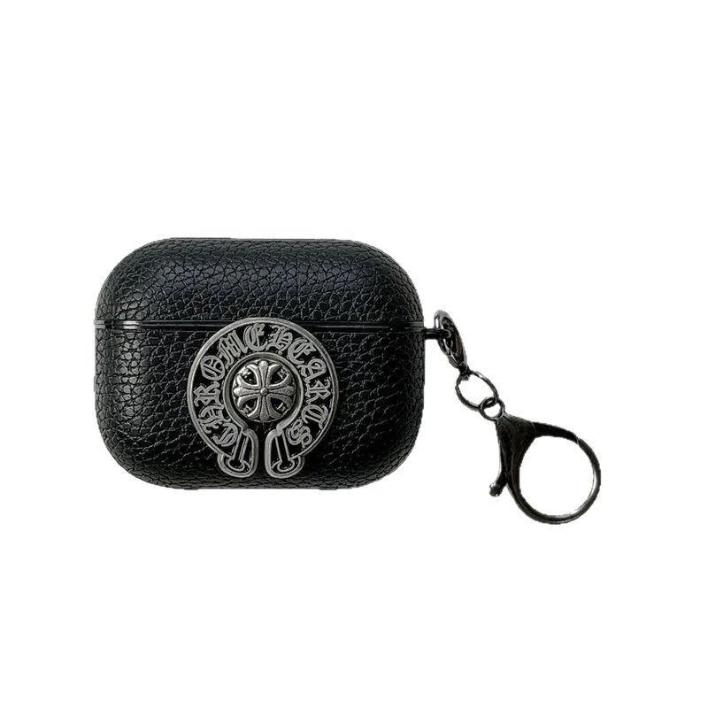Trendy Cross-Heart Compatible AirPods 4 Apple Bluetooth 3rd Gen Leather Earphone Case Pro3 Protective Cover 1/2 Shell