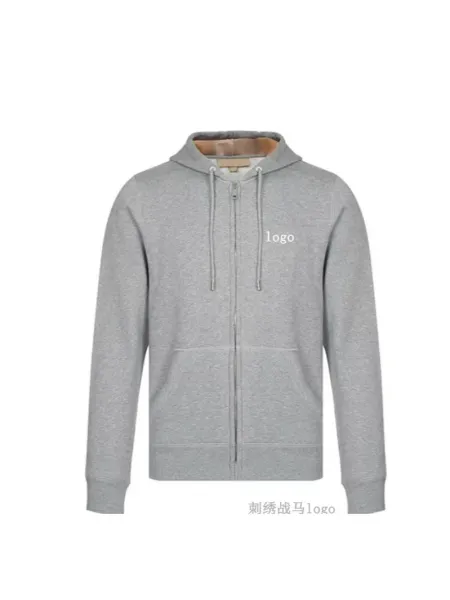 Burberry Zip-Up Hoodie Gray - 6