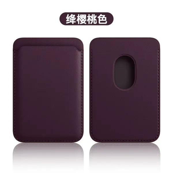 Leather Card Holder Plum Purple Phone Accessory - 1